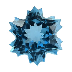 SWISS BLUE TOPAZ CUT SNOWFLAKE SHAPE 6MM (TH.-4.50MM) 1.19 Cts.