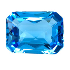 SWISS BLUE TOPAZ CHECKER CUT OCTAGON 16X12MM 12.15 Cts.