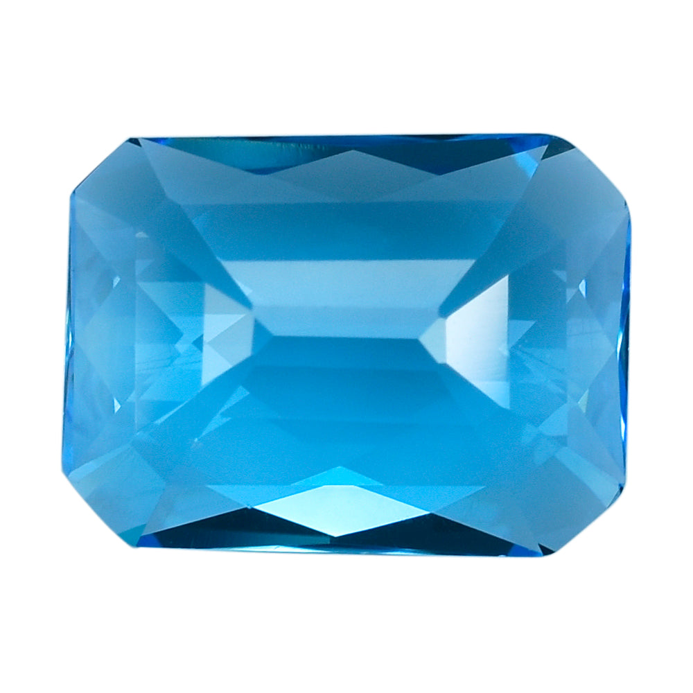 SWISS BLUE TOPAZ CHECKER CUT OCTAGON 16X12MM 12.15 Cts.