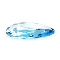 SWISS BLUE TOPAZ ROSE CUT BRIOLETTE TRILLIANISH 18X16MM 6.79 Cts.