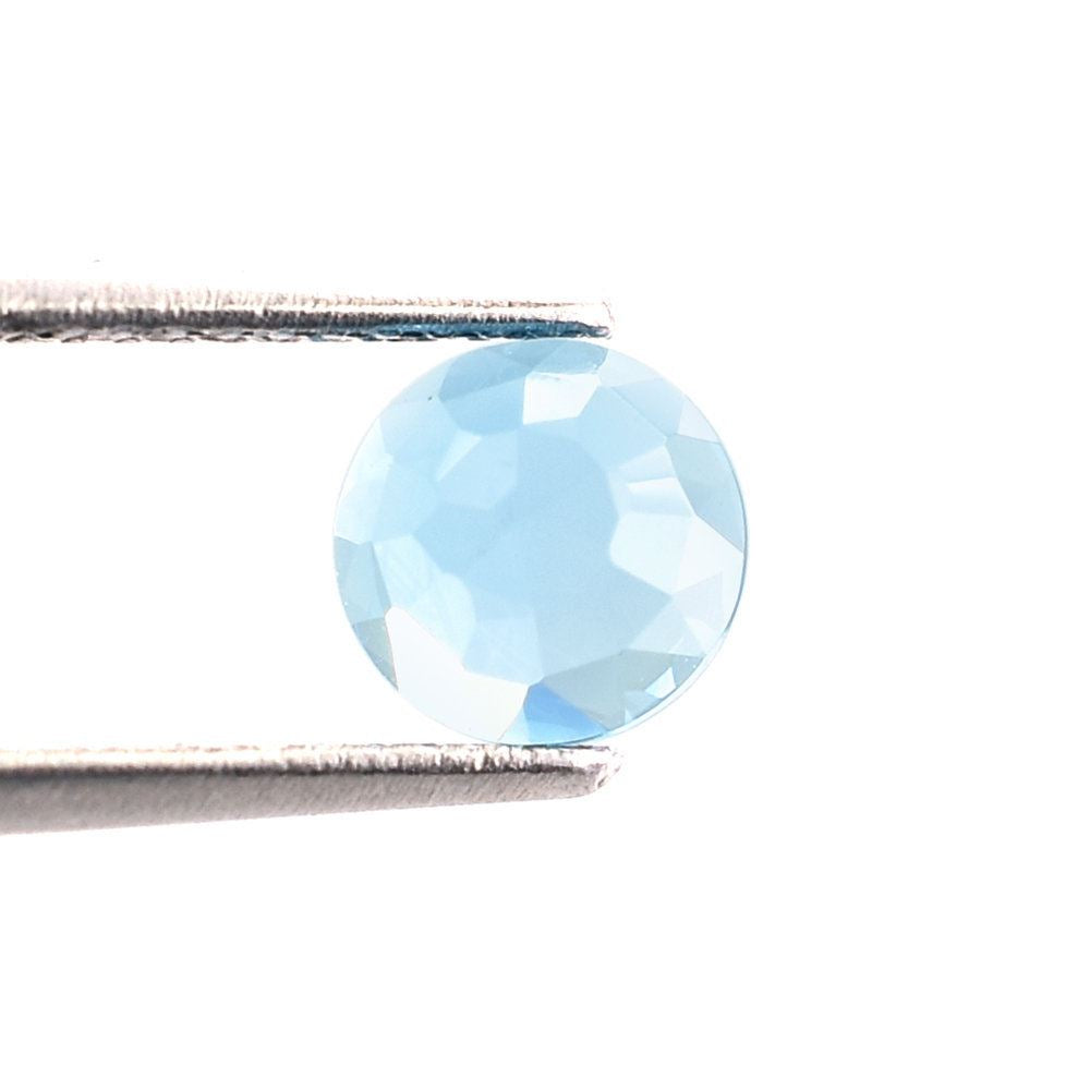 SWISS BLUE TOPAZ ROSE CUT ROUND CAB 6X6MM 1.06 Cts.