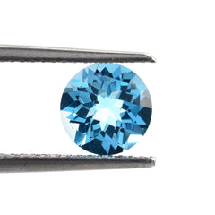 SWISS BLUE TOPAZ CHECKER CUT ROUND (MEDIUM/CLEAN) 7.00MM 1.65 Cts.