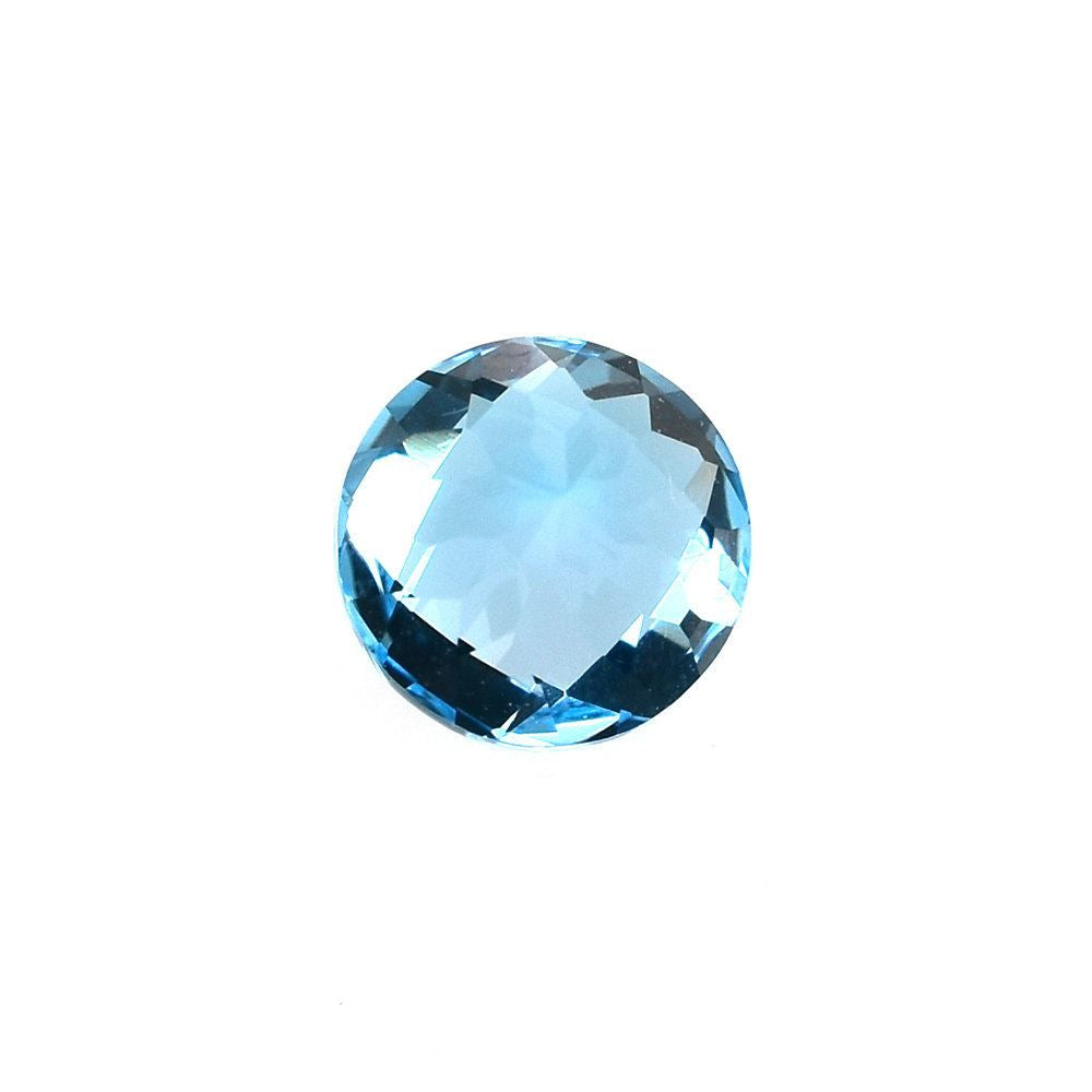 SWISS BLUE TOPAZ CHECKER CUT ROUND (BLUE/CLEAN) 6.00MM 1.20 Cts.