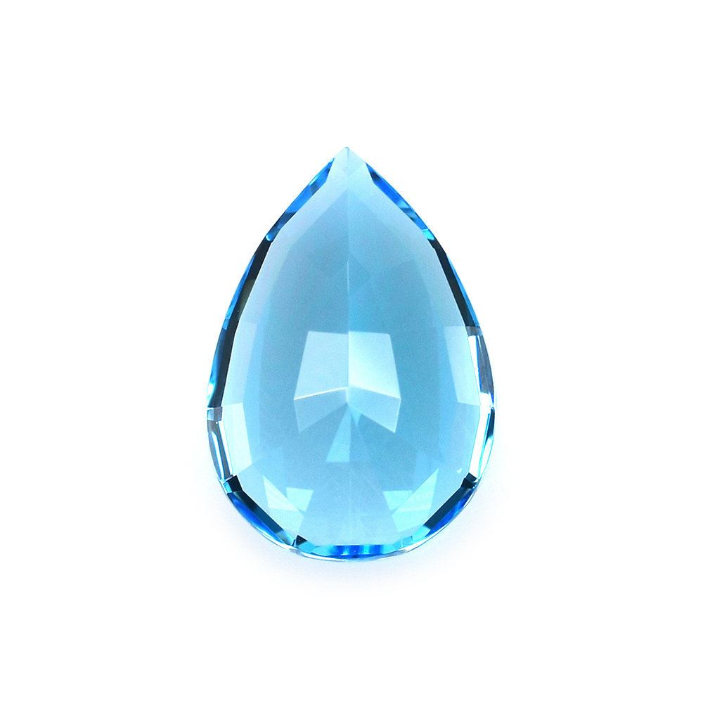 SWISS BLUE TOPAZ STEP CUT PEAR (MEDIUM/CLEAN) 12X8MM 3.75 Cts.