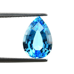 SWISS BLUE TOPAZ STEP CUT PEAR (MEDIUM/CLEAN) 12X8MM 3.75 Cts.