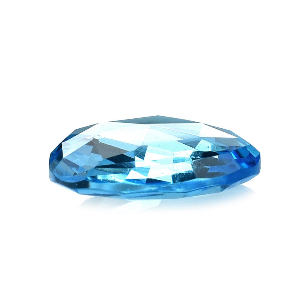 SWISS BLUE TOPAZ ROSE CUT BRIOLETTE TRILLIANISH (BLUE/CLEAN) 13X11MM 5.58 Cts.