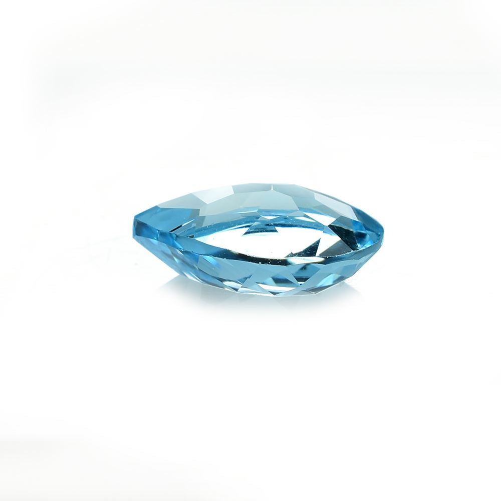 SWISS BLUE TOPAZ IRREGULAR ONE SIDE TABLE CUT (BABY SWISS/CLEAN) 14.00X12.00MM 7.34 Cts.