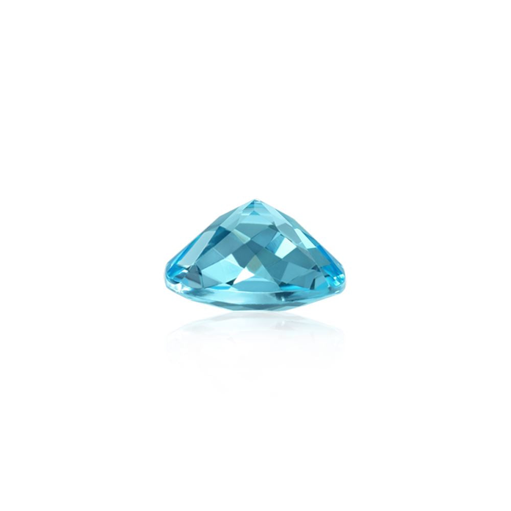 SWISS BLUE TOPAZ CHECKER CUT CUSHION (BABY SWISS) (CLEAN) 14.00X14.00MM 12.86 Cts.