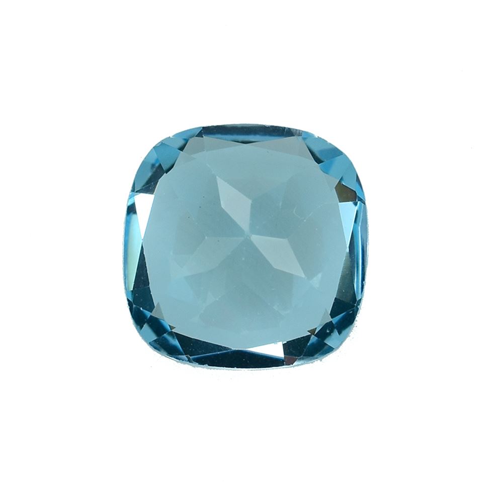 SWISS BLUE TOPAZ CUT CUSHION (BABY SWISS) (CLEAN) 10.00X10.00 MM 4.79 Cts.