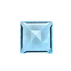 SWISS BLUE TOPAZ STEP CUT SQUARE (BABY SWISS) (CLEAN) 10.00X10.00 MM 5.83 Cts.