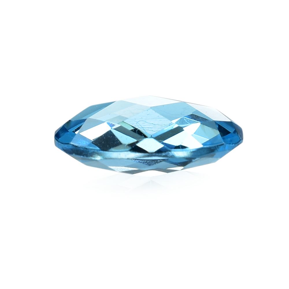 SWISS BLUE TOPAZ CHECKER CUT BRIOLETTE CUSHION (CLEAN) 9.50X7.00MM 2.20 Cts.