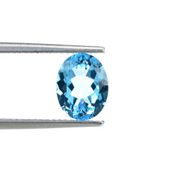 SWISS BLUE TOPAZ CUT OVAL (NORMAL/CLEAN) 9.00X7.00 MM 2.35 Cts.