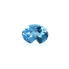SWISS BLUE TOPAZ CHECKER CUT OVAL (NORMAL)(CLEAN) 8.00X6.00 MM 1.44 Cts.