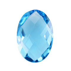 SWISS BLUE TOPAZ BRIOLETTE OVAL 12X8MM 3.33 Cts