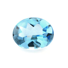 SWISS BLUE TOPAZ BUFFTOP OVAL 10X8MM 3.08 Cts.