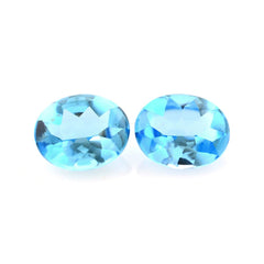 SWISS BLUE TOPAZ BUFFTOP OVAL 10X8MM 3.08 Cts.