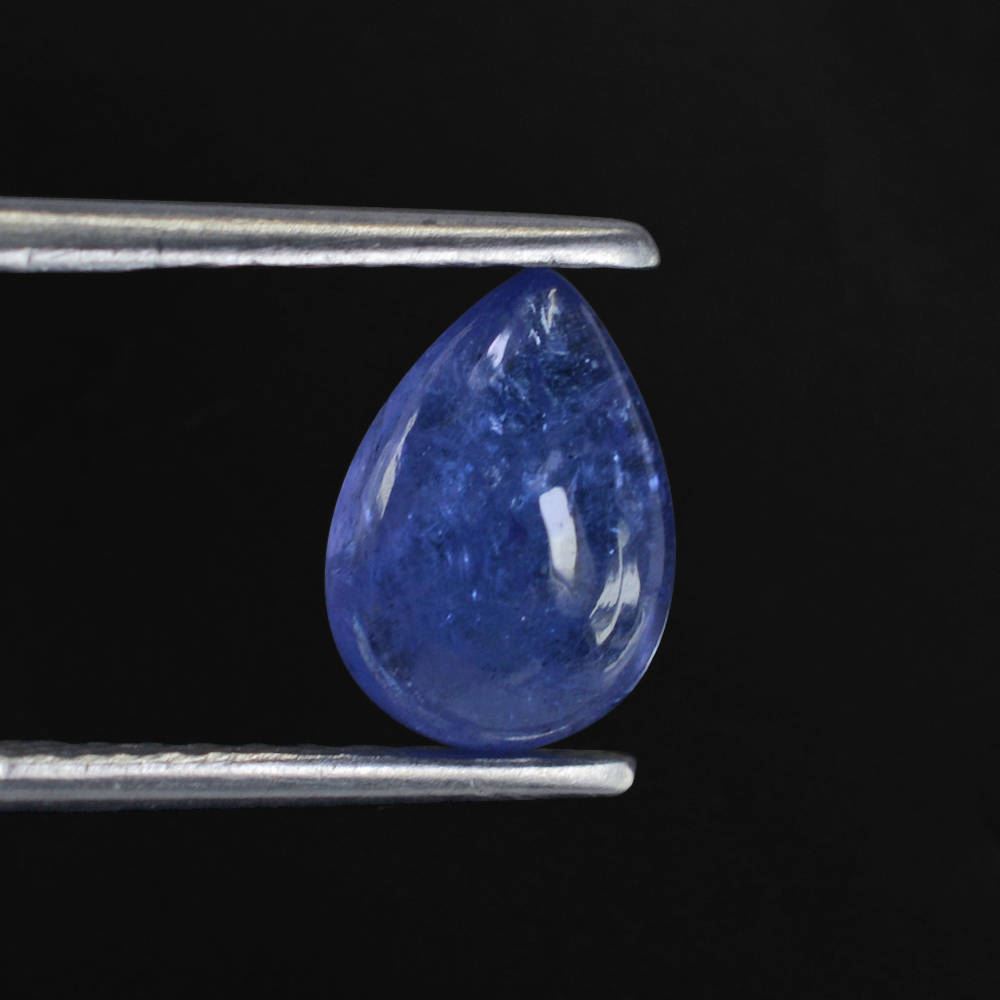 MILKY TANZANITE PLAIN PEAR CAB 10X7MM 2.33 Cts.