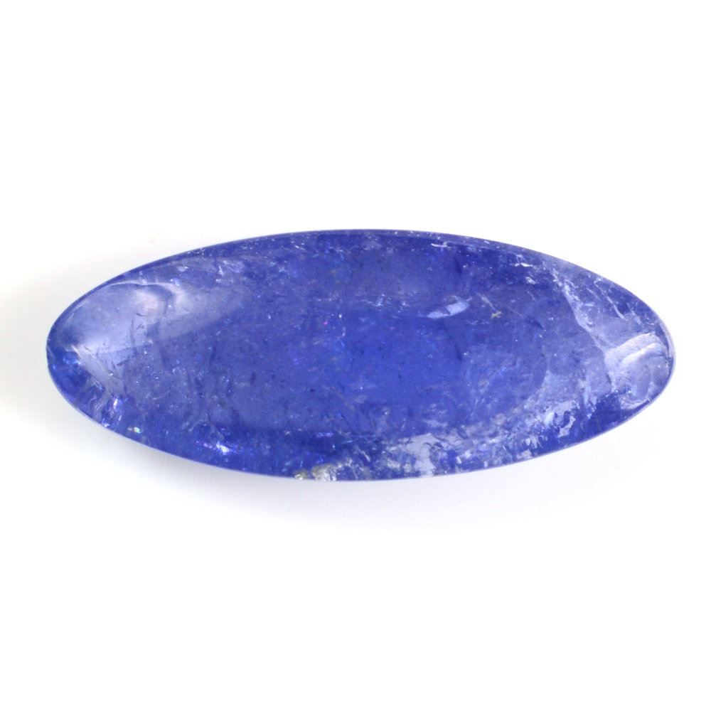 MILKY TANZANITE LONG OVAL CAB 28.50X11.50MM 16.92 Cts.
