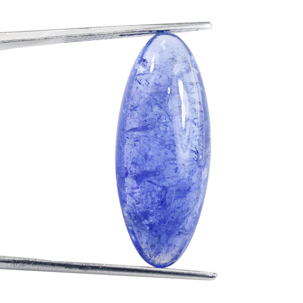 MILKY TANZANITE LONG OVAL CAB 28.50X11.50MM 16.92 Cts.