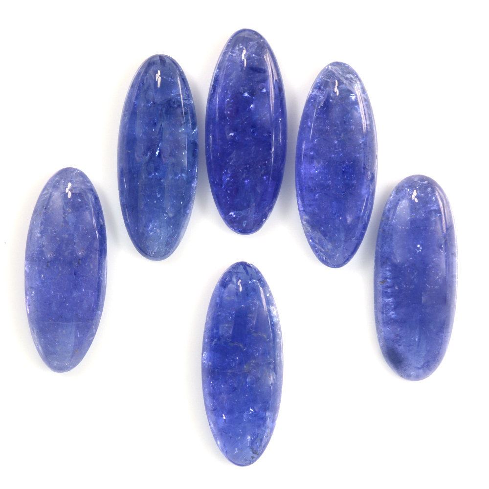 MILKY TANZANITE LONG OVAL CAB 28.50X11.50MM 16.92 Cts.