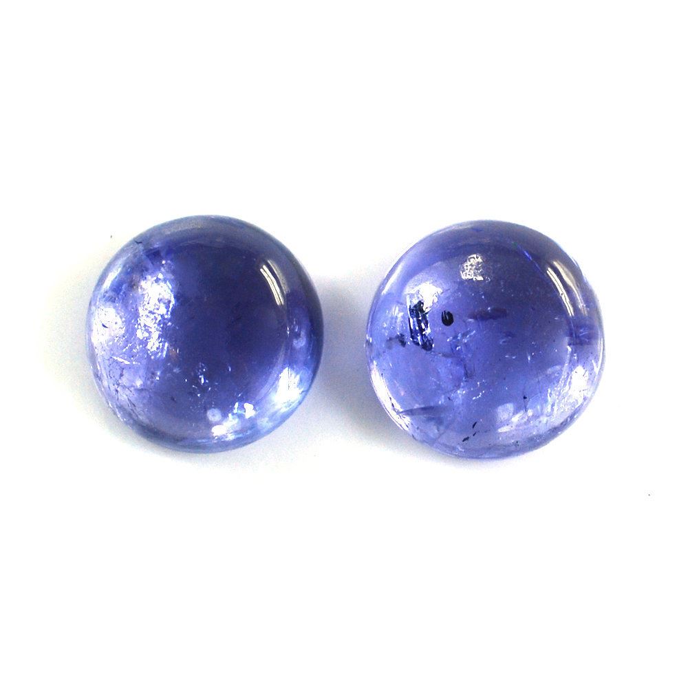 MILKY TANZANITE ROUND CAB 6MM 1.12 Cts.
