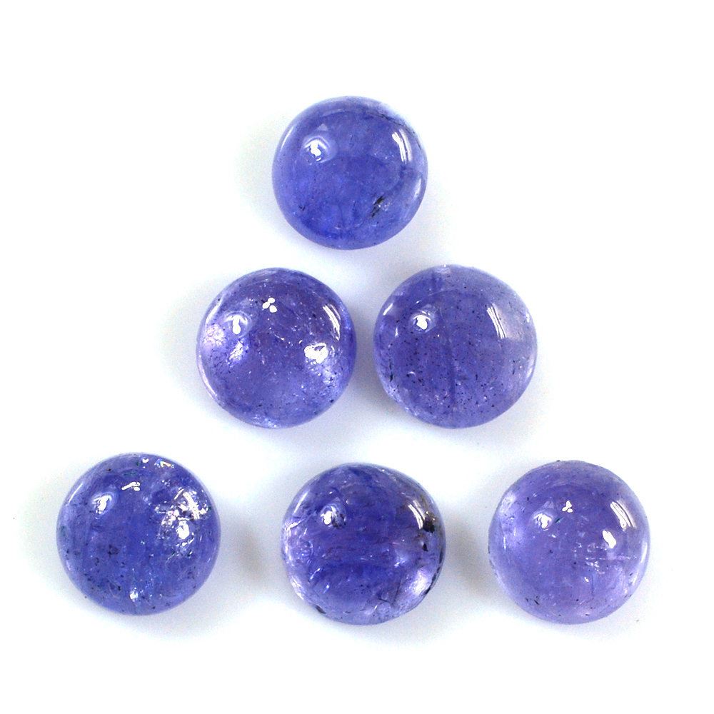 MILKY TANZANITE ROUND CAB 4MM (A/CLEAN) 0.34 Cts.