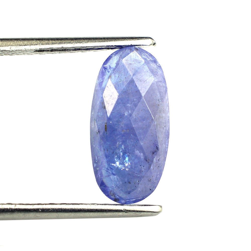 MILKY TANZANITE CHECKER CUT CUSHION CAB 14X7MM 4.10 Cts.