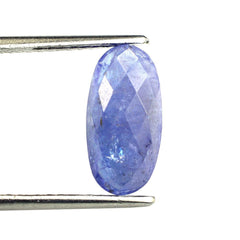 MILKY TANZANITE CHECKER CUT CUSHION CAB 14X7MM 4.10 Cts.