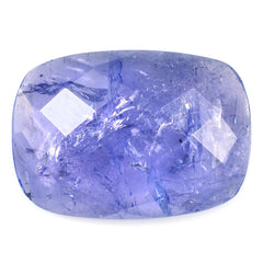 MILKY TANZANITE CHECKER CUT CUSHION CAB 15X11MM 6.20 Cts.