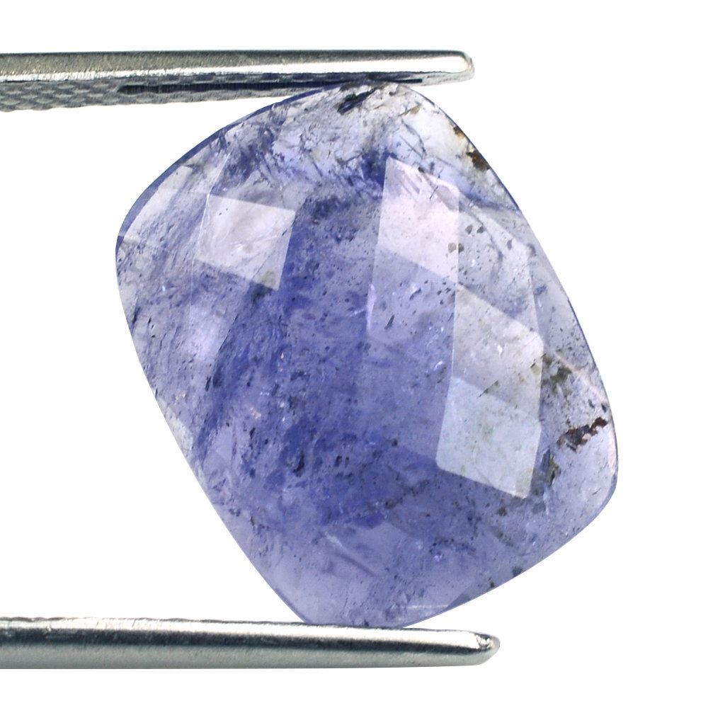 MILKY TANZANITE CHECKER CUT CUSHION CAB 17X13MM 8.40 Cts.