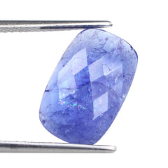 MILKY TANZANITE CHECKER CUT CUSHION CAB 18X11.50MM 7.00 Cts.