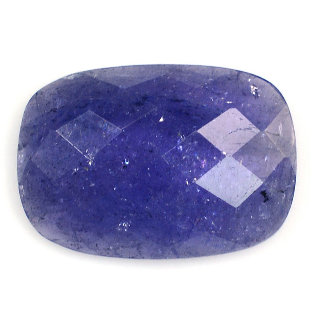 MILKY TANZANITE CHECKER CUT CUSHION CAB 15X10.50MM 5.70 Cts.