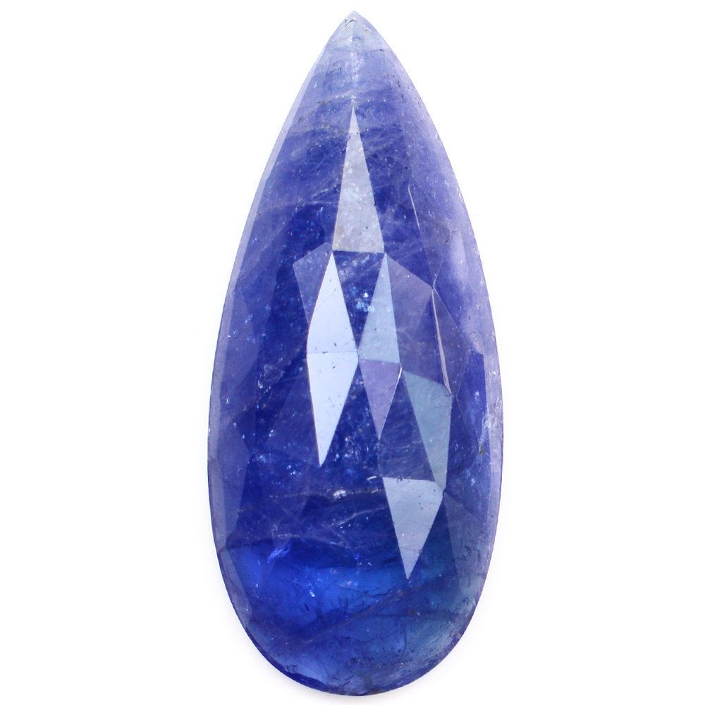 MILKY TANZANITE ROSE CUT PEAR CAB 40X17MM 37.50 Cts.