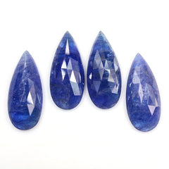 MILKY TANZANITE ROSE CUT PEAR CAB 40X17MM 37.50 Cts.