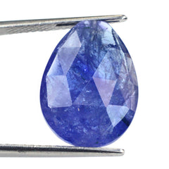 MILKY TANZANITE ROSE CUT BRIOLETTE PEAR (HALF DRILL) 20X15MM 15.84 Cts.