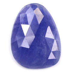 MILKY TANZANITE ROSE CUT IRREGULAR PEARISH CAB 20X15MM 11.16 Cts.