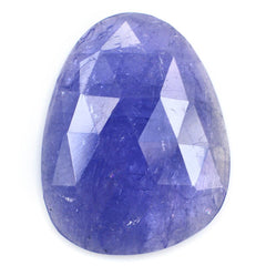 MILKY TANZANITE ROSE CUT IRREGULAR PEARISH CAB 21.50X17MM 14.16 Cts.