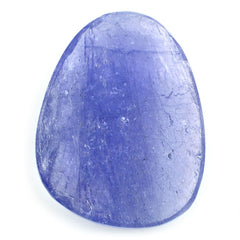 MILKY TANZANITE ROSE CUT IRREGULAR PEARISH CAB 21.50X17MM 14.16 Cts.