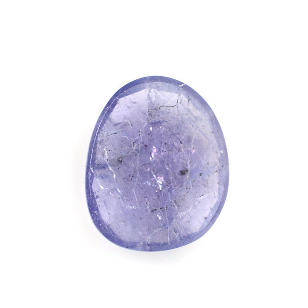 MILKY TANZANITE ROSE CUT IRREGULAR PEARISH CAB 10X8MM 2.00 Cts.