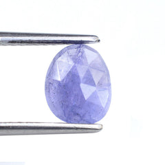 MILKY TANZANITE ROSE CUT IRREGULAR PEARISH CAB 10X8MM 2.00 Cts.
