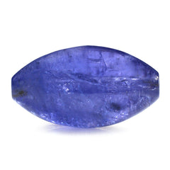 MILKY TANZANITE PLAIN DHOLKI (FULL DRILL) 14.30X8MM 7.65 Cts.