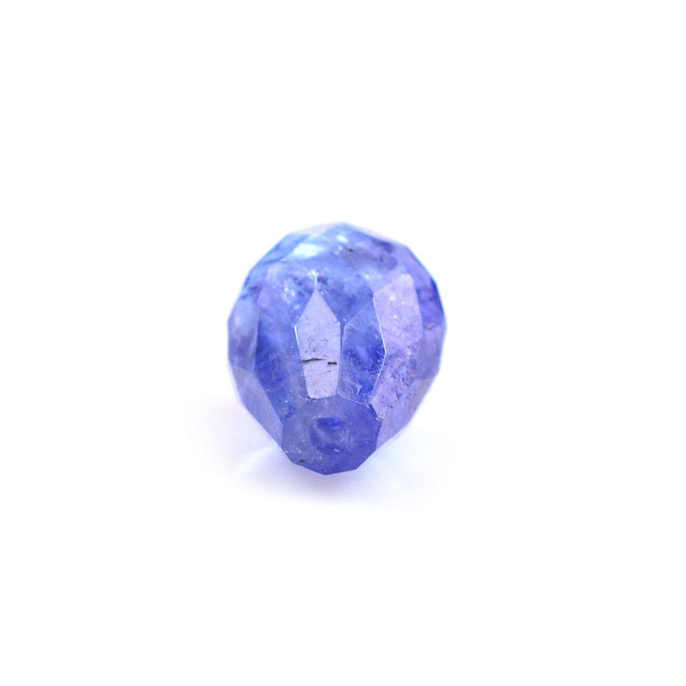 MILKY TANZANITE FACETED DROP (HALF DRILL) 7X5MM 1.55 Cts.