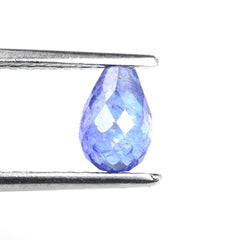 MILKY TANZANITE FACETED DROP (HALF DRILL) 7X5MM 1.55 Cts.