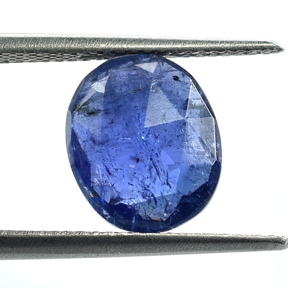MILKY TANZANITE ROSE CUT BRIOLETTE OVAL 11X9MM 3.31 Cts.
