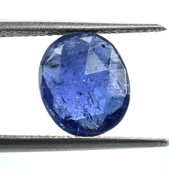 MILKY TANZANITE ROSE CUT BRIOLETTE OVAL 11X9MM 3.31 Cts.