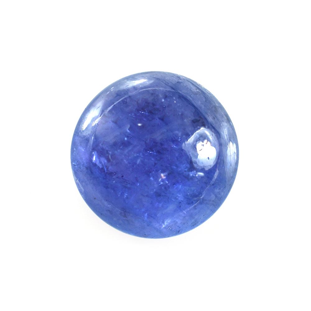 MILKY TANZANITE PLAIN ROUND CAB (VERY DARK) 8MM 2.55 Cts.