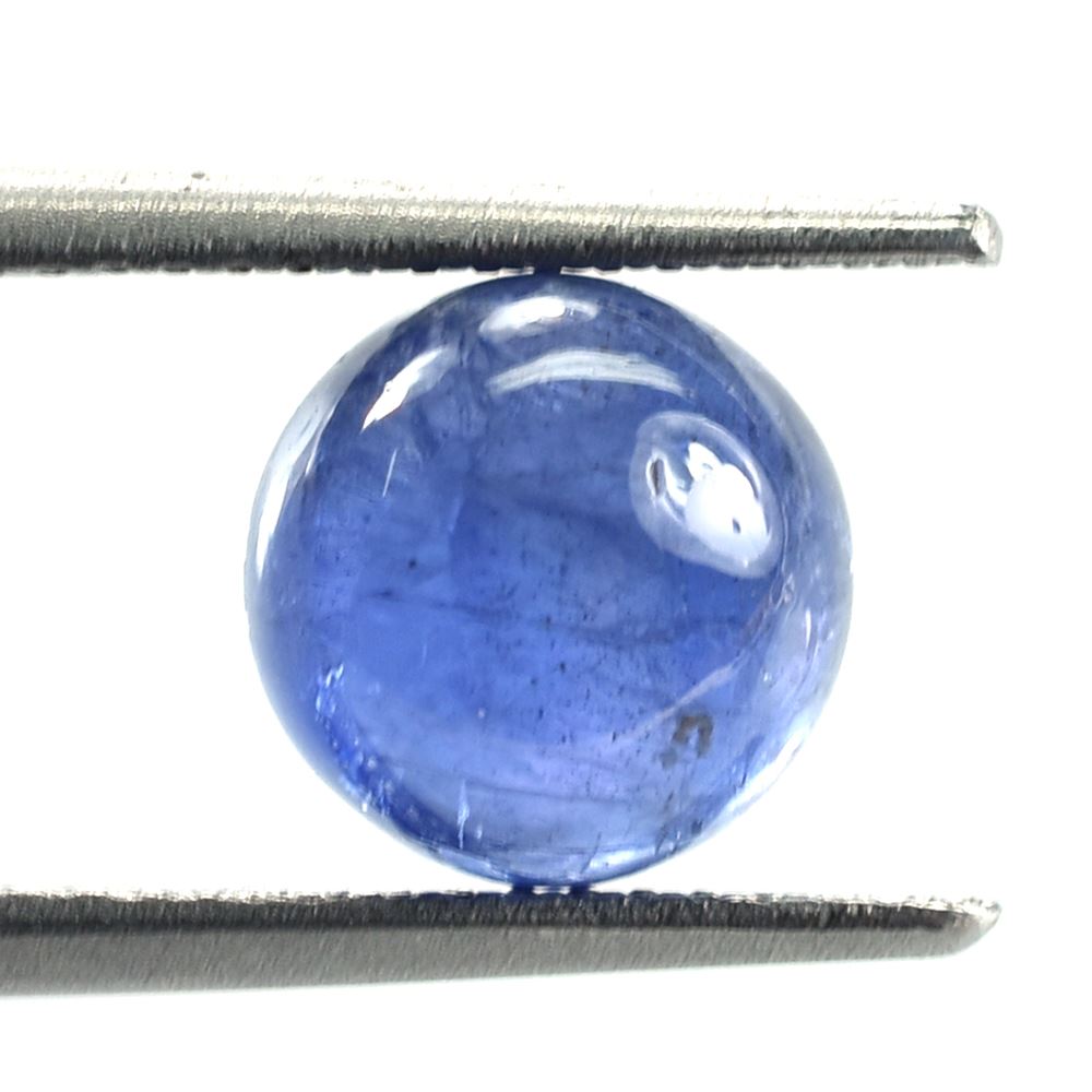 MILKY TANZANITE PLAIN ROUND CAB (VERY DARK) 8MM 2.55 Cts.