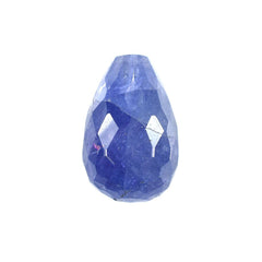 MILKY TANZANITE CHECKER FACETED DROPS (HALF DRILL 0.80MM) 9.50X6.50MM 3.31 Cts.