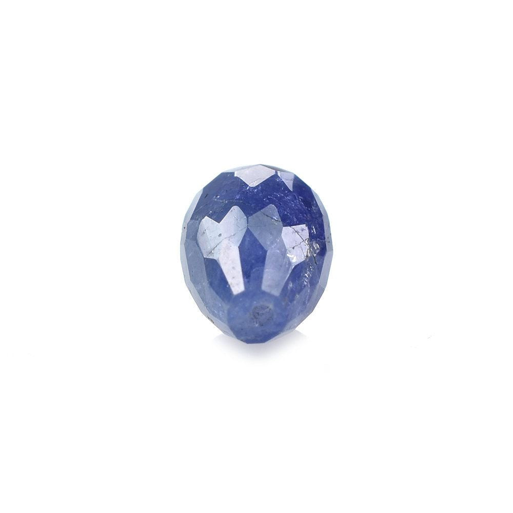 MILKY TANZANITE CHECKER FACETED DROPS (HALF DRILL 0.80MM) 9.50X6.50MM 3.31 Cts.