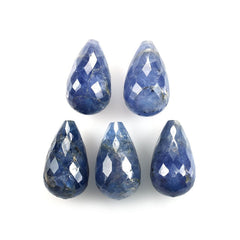 TANZANITE FACETED DROPS (HALF DRILL 1.00MM) 20X12MM 22.31 Cts.